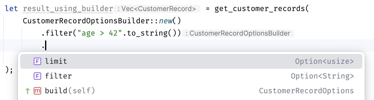 Emulating Named Parameters in Rust with Struct and Builder Pattern Techniques